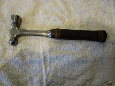Martillo peen bola cabeza Eiswing 16 oz vintage con mango de agarre de cuero apilado Foto 1 de 4