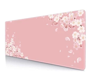 Pink Japanese Desk Mat, Cherry Blossom Large Gaming Mouse Pad, Non-Slip Rubbe... - Picture 1 of 8