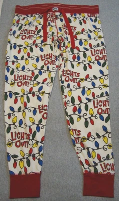 Lazy One Women's XL Pajama Pants Christmas LIGHTS OUT Cotton/Lycra NEW wo/Tag - Image 1 of 4