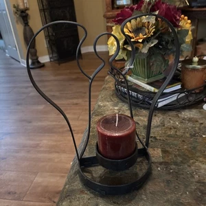 Vintage rustikaler Metall Engel 12 3/4 x 11" primitive Bauernhaus Tischplatte Weihnachtsdeko - Bild 1 von 5