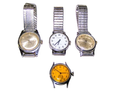 Lote De Colección 4 Relojes De Cuerda Para Hombre, Seeland, Kienzle, J Cardot, Reparación Vantage Foto 1 de 4
