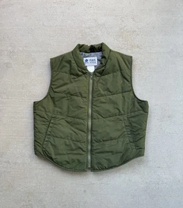 Vintage Border Patrol Vest Womens Large Green Insulated Puffer R&R Uniforms USA - Picture 1 of 6