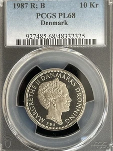 DENMARK 1987 10 KRONER PCGS PL68 - Picture 1 of 3