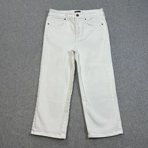 NYDJ Marilyn Straight Lift Xtuck Jeans Womens 6 White Mid Rise #MFOZ8143 Denim - Picture 1 of 13