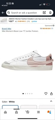 Nike Blazer Bajo 77 Jumbo Blanco Rosa Oxford Rosa Zapatilla DQ1470-102 Mujer 8.5 Foto 1 de 4