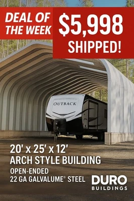 NUEVO DuroSPAN Acero G 20x25x12 Garaje Tienda Hágalo Usted Mismo Kit de Construcción DiRECT con Extremos Abiertos Foto 1 de 4