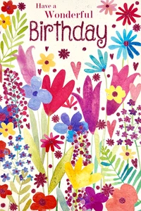 Have a wonderful Birthday greetings card, flowers theme, brand new - Picture 1 of 1