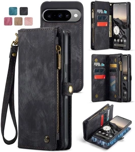 Flip Multifunction Wallet Leather 2in1 Case Cover For Google Pixel 9 10 Pro XL - Picture 1 of 30