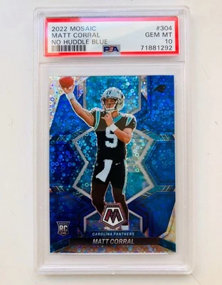2022 Mosaic MATT CORRAL  No Huddle Blue  RC 21/75 #304  PSA 10 GEM MINT - Image 1 of 2