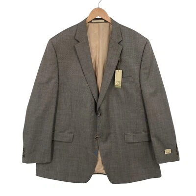 Chaqueta Blazer Joseph Abboud Para Hombre Talla 50 Larga Marrón Lana Clásica Dos Botones Foto 1 de 4