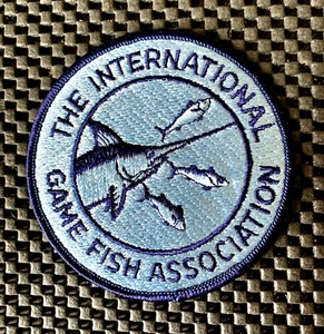 THE INTERNATIONAL GAME FISH ASSOCIATION SEW ON PATCH MARLIN SAILFISH 3 3/4" NOS - Picture 1 of 2