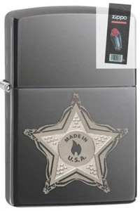 Zippo 28360 made in usa black ice chrome Lighter + FLINT PACK - Picture 1 of 1