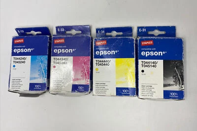 Staples Epson  Ink Cartridge  T044240/T045240 C/M/Y/B 13ml E-31,E32, E33, E34 - Image 1 of 4