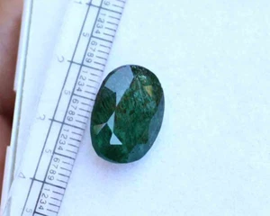 9.90 Ct Lovely Oval 11*16 mm Green Emerald Faceted Cut Natural Gemstone - Picture 1 of 7