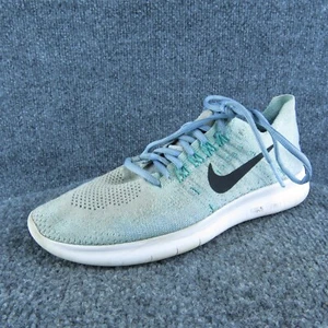 Nike Free RN Flyknit Women Sneaker Shoes Size 7 Medium Blue Fabric Lace Up - Imagen 1 de 10