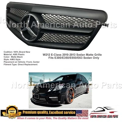 Rejilla E63 Clase E Negro Mate E350 E300 E550 2010 2011 2012 2013 Sedán Cromo Foto 1 de 4