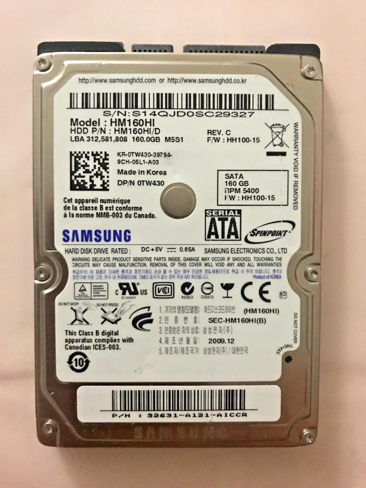 Samsung HM160HI 160GB 2.5in SATA Hard Drive HDD - Image 1 of 1