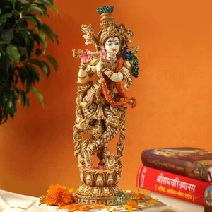 Estatuilla del Señor Krishna estatua templo esculturas dios del amor deidad hindú regalos - Imagen 1 de 10