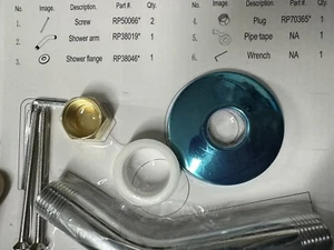 Glacier Bay Tub Shower Hardware Kit Chrome No Allen Wrench RP38019 RP38046 NEW - Picture 1 of 2