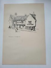 Antique Pencil Drawing Print 1912 Rochester Sketch Book Old Houses St Margaret's