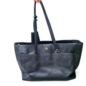 Tory Burch Large Black Robinson Tote Saffiano Leather Bag - Picture 1 of 21