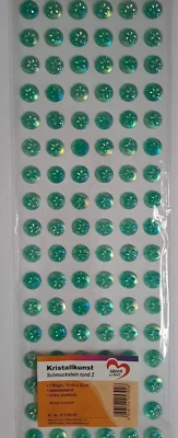 1 Bogen Kristallkunst Schmuckstein "Rund 2, türkis irisierend" Jittenmeier - Bild 1 von 2