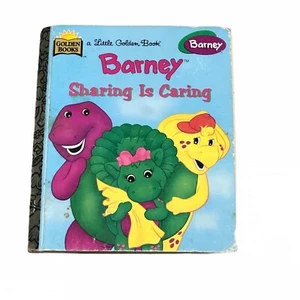 Barney Sharing Is Caring 1996 Little Golden Book Vintage Kids Storybook - Picture 1 of 4