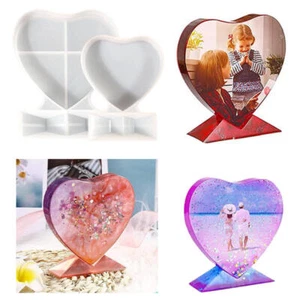 Love Heart Picture Frame Epoxy Mould Craft Resin Decoration Making Silicone Mold - Picture 1 of 14