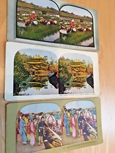 3 Vintage Japanese Stereocards  These are 3 vintage color stereocards from Japan - Picture 1 of 5