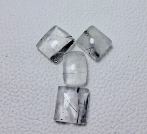 2Pcs Top Grade Quality 100% Natural Black Rutile Quartz For jewelry Making. - Picture 1 of 13