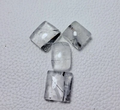 2Pcs Top Grade Quality 100% Natural Black Rutile Quartz For jewelry Making. - Image 1 of 4