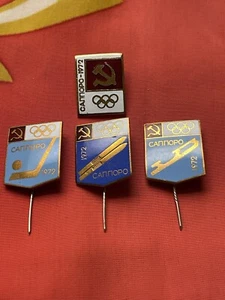 USSR  Russia Soviet  Medal Order  Set of  Badge Pin Original (Олимпиада Саппоро) - Picture 1 of 14