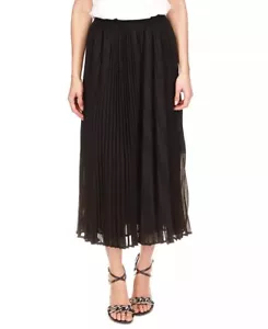 MICHAEL MICHAEL KORS Pleated Midi Skirt In Black SIZE L - Picture 1 of 5