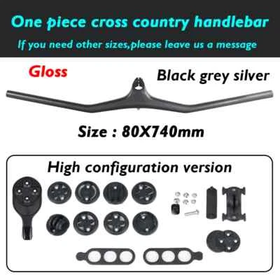 Carbon Fiber MTB Bicycle Integrated Handlebar with Stem Riser -9 Degree - Image 1 of 4