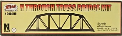 N Scale Atlas 2070 Code 55 Black Single-Track Through Truss Bridge Kit - Image 1 of 2