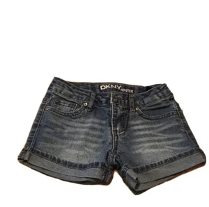 DKNY Girls Hipster Adjustable Waist Denim Shorts Size 7 - Picture 1 of 15