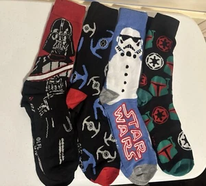 Paquete de 4 calcetines Star Wars Crew colección zapatos para hombre talla 6-12 - Imagen 1 de 10