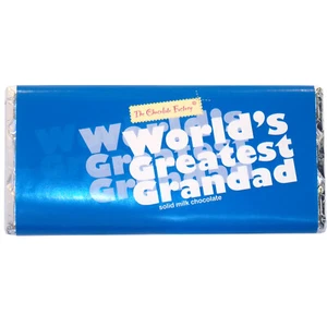 Fathers Day Chocolate Bar For Grandad Milk Chocolate Worlds Greatest Grandad Bar - Picture 1 of 9
