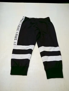 Roma Concept Black/White Sweatpants ~ Size Large Love Spell out Cropped Sweatpan - Picture 1 of 5