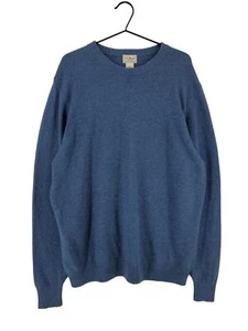 L.L.Bean Crew Neck Knitted Jumper Blue 80% Wool Men's Size L - Picture 1 of 8