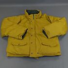 Vintage SNOW LAND Alaska Jacket Mens 48 XL Reversible Mustard Yellow Down Coat 