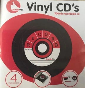 Thumbs Up! Vinyl look 700mb  recordable CDr's 4 Sealed Look!! - Picture 1 of 2
