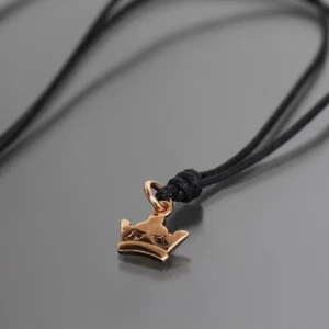 Pomellato DODO Necklace Top Choker Crown K9PG Box Cord Pendant 6093A - Picture 1 of 5