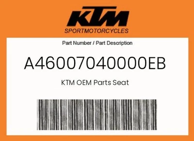 Asiento original KTM - A46007040000EB Foto 1 de 4