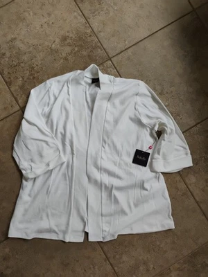 Cárdigan Rafaella Frente Abierto, Tejido Blanco, Para Mujer Talla 3X, Nuevo Con Etiquetas Foto 1 de 4