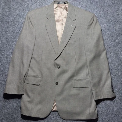 Jos A Bank Gordon Blazer Jacket Mens 42L Brown Houndstooth 100% Wool Stylish - Image 1 of 4