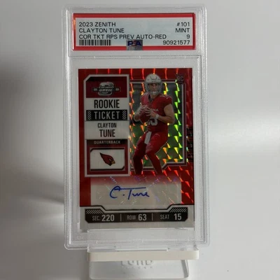 2023 Zenith Clayton Tune Contenders Optic Rookie Ticket Preview Red  Auto #/23 - Image 1 of 2