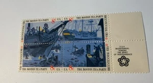 US Stamps, Scott #1480-83 8c 1973 block of 4 Boston Tea Party VF/XF MNH - Picture 1 of 2
