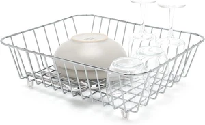 Kitchen Sink Basket Dish Drainer Countertop Mount Stainless Steel - Picture 1 of 16