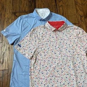 Set 2 Good Good Herren Gr. L Kurzarm Poloshirt mit Kragen hellblau allover - Bild 1 von 22